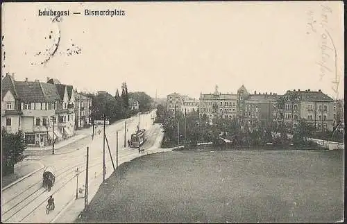 23334 AK Dresden Laubegast Bismarkplatz 1913, gelaufen