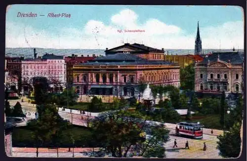36539 AK Dresden Neustadt 1914 Albertplatz Kgl. Schauspielhaus