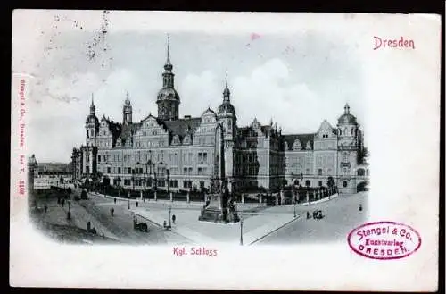 36540 AK Dresden 1898 Königl. Schloss Reliefkarte