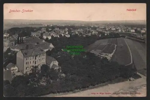155126 AK Dresden Strehlen 1913 Panorama mit Bahnhof