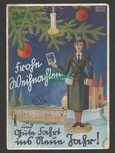 145714 AK Dresden um 1942 Boehner Reklame Weihnachten Straßenbahn Gute Fahrt