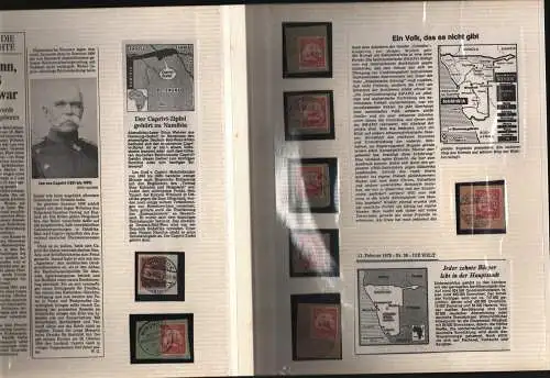 B13515 Deutsche Kolonien Deutsch Südwestafrika Marken Stempel Zeitungsausschnitt