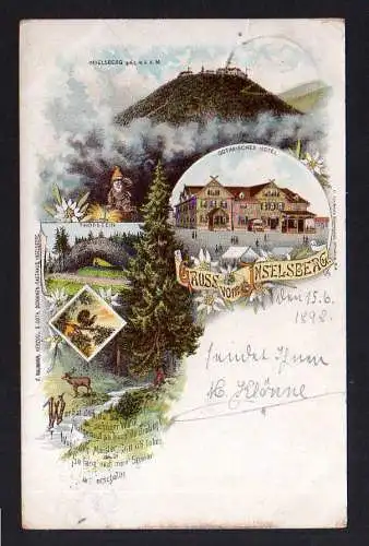 99617 AK Gruss vom Inselsberg 1898 Litho Gothaisches Hotel Zwerg Torstein