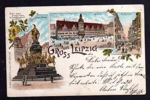 93723 AK Leipzig 1898 Litho Verlag Bruno Bürger & Ottillie Lith. Anstalt Leipzig