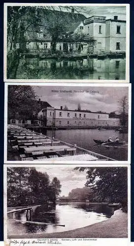 78235 3 AK Naunhof bei Leipzig Mühle Linhardt Gasthaus Schwimmbad 1925 1928