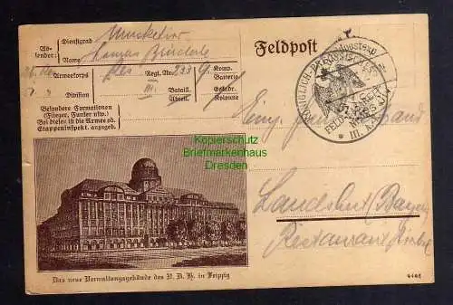 129431 AK Leipzig 1915 Feldpostkarte neues Verwaltungsgebäude