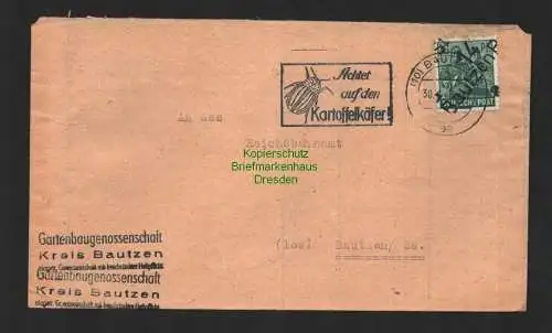 h4061 SBZ Bezirkshandstempel Bezirk 14 Brief Ortsbrief Bautzen P ST Ia Gartenbau