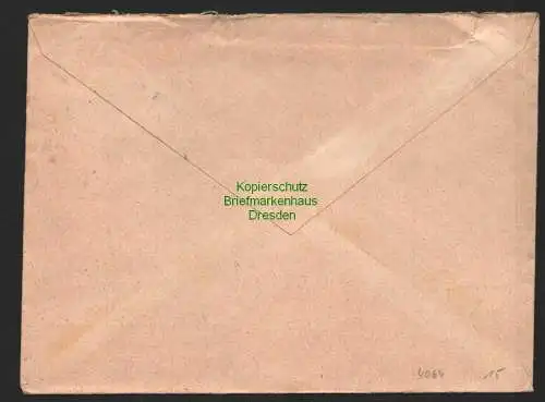 h4064 SBZ Bezirkshandstempel Bezirk 14 Ortsbrief Bautzen 8.7.48 Tiefbau Hochbau