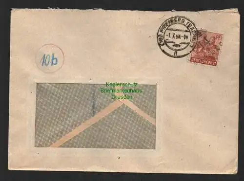 h4108 SBZ Bezirkshandstempel Bezirk 14 Brief Freiberg 1.7.48 schwarz Böheim BPP