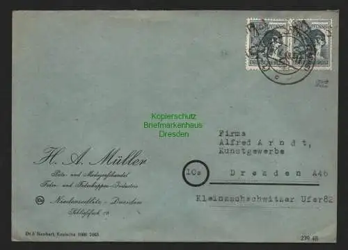 h4279 SBZ Bezirkshandstempel Bezirk 14 Brief Niedersedlitz 07.7.48 nach Dresden