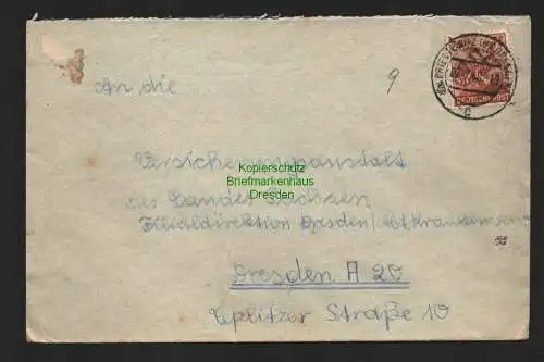 h4297 SBZ Bezirkshandstempel Bezirk 14 Brief Priestewitz 02.7.48 nach Dresden