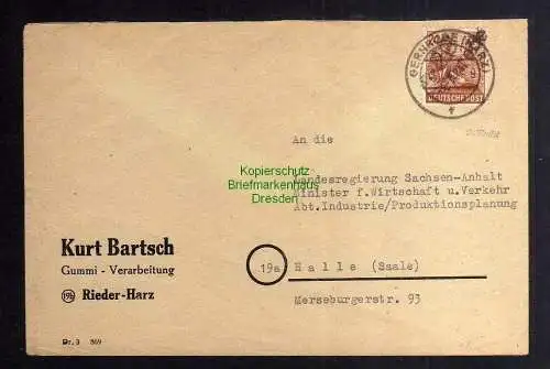 h3483 SBZ Bezirkshandstempel gepr. BPP Bezirk 20 Gernrode Rieder Harz