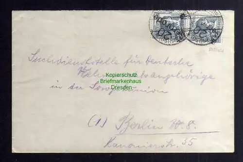 h3481 SBZ Bezirkshandstempel gepr. BPP Bezirk 20 Gernrode Strassberg nach Berlin