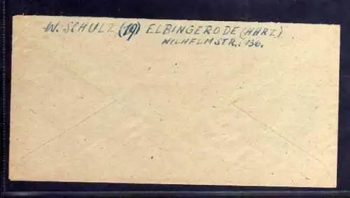 B344 Brief SBZ Gebühr bezahlt 1945 Elbingerode Harz