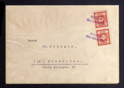 B3364 Brief SBZ Ostsachsen Notstempel Schönbach über Löbau / Sa. Nach Wiesbaden