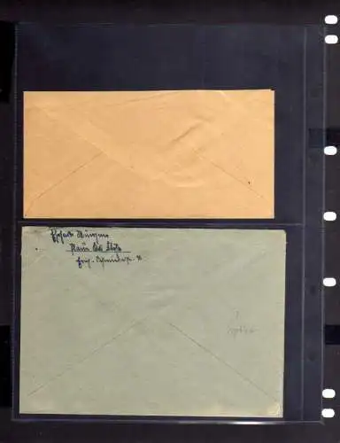 B362 2x SBZ Brief Gebühr bezahlt 1945 Flöha Sachsen 1948