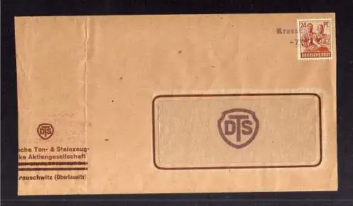 B3354 Brief SBZ Ostsachsen Notstempel Krauschwitz Oberlausitz 7. Okt. 1947