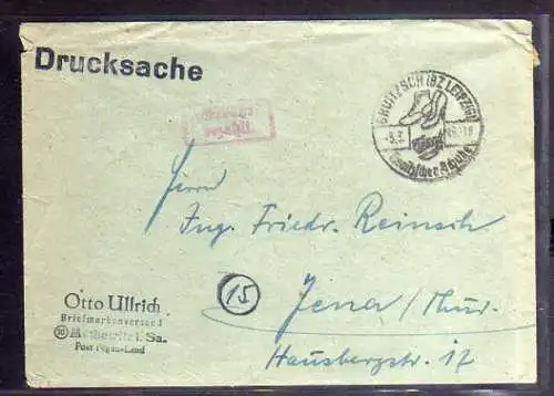 B421  SBZ Brief Gebühr bezahlt 1945 Groitzsch Bz. Leipzig