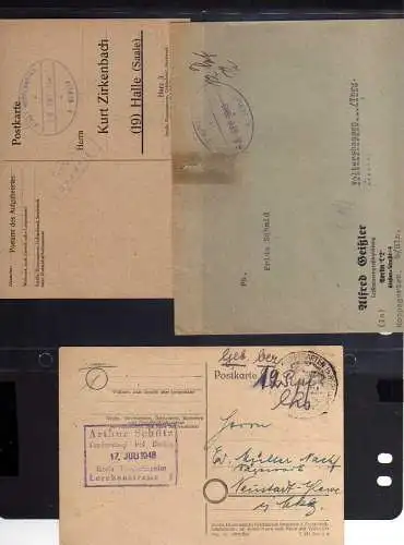 B479 3x SBZ Brief Postkarte Gebühr bezahlt 1945 Stadt Hoppegarten bei Berlin 194
