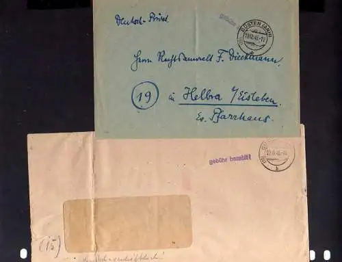 B441 2x SBZ Brief Gebühr bezahlt 1948 Güsten Anh. Maschinen Lueger