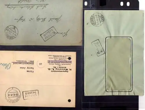 B416 3x SBZ Brief Karte Gebühr bezahlt 1945 Grimma Land Papierwarenfabrik H. Wei