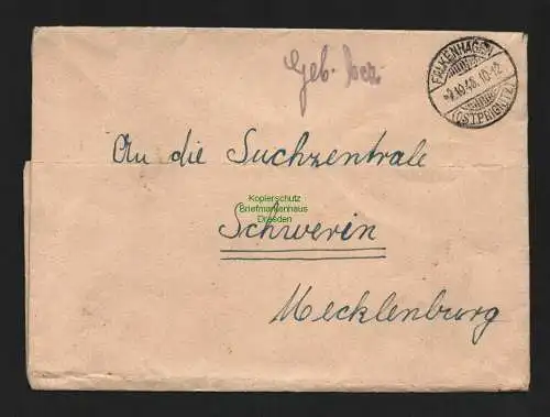 B4675 SBZ Falkenhagen Ostprignitz Gebühr bezahlt 1946