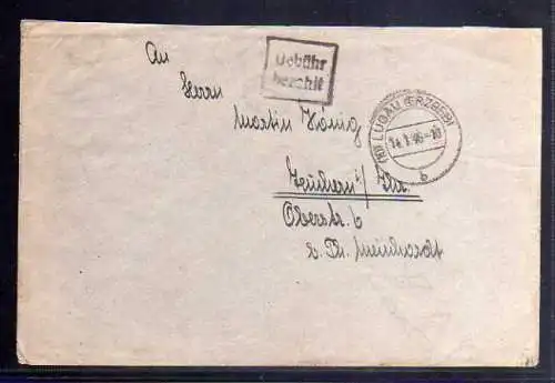 B566 SBZ Brief Gebühr bezahlt 1946 Lugau Erzgeb.