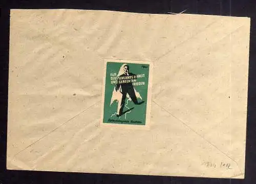 B1904 Brief SBZ Gebühr bezahlt 1948 Währungsreform Cunewalde Oberlausitz Wilh. K