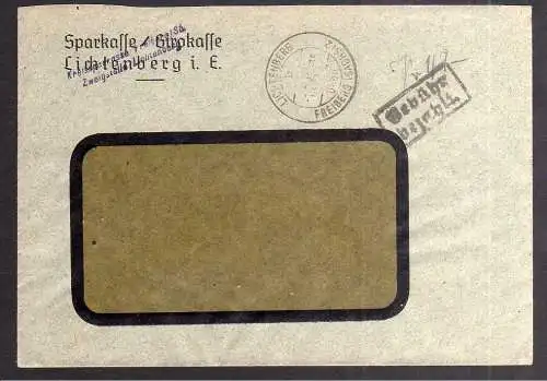 B1917 Brief SBZ Gebühr bezahlt 1948 Währungsreform Lichtenberg über Freiberg Sac