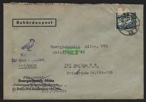 B10682 Brief DDR Propaganda Berlin 1951 Friedenstaube Kämpft für den Frieden