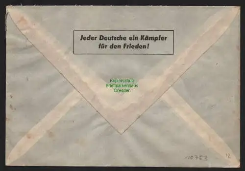 B10753 Brief DDR Propaganda Magdeburg Buckau 1950 Die Belegschaft von S & B