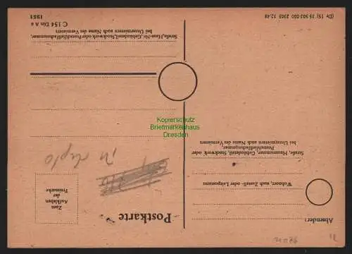 B11026 Karte DDR Propaganda Losung Berlin 1952 Der Friedensvertrag m Deutschland