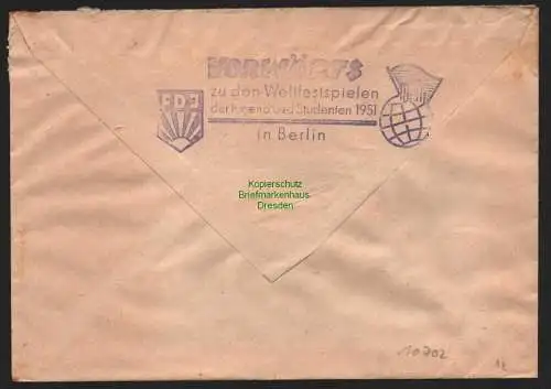 B10702 Brief DDR Propaganda Funkwerk Leipzig 1951 Deine Pflicht Friedenskampf