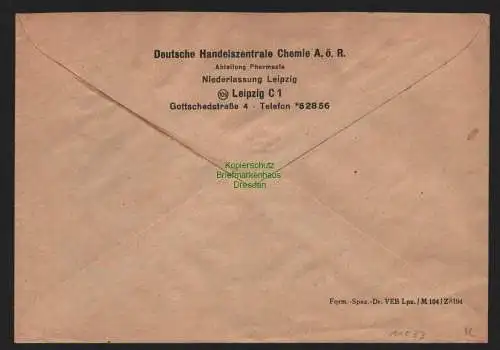 B11033 Brief DDR Propaganda Losung Leipzig 1950 Auch wir .. Einheit und Frieden