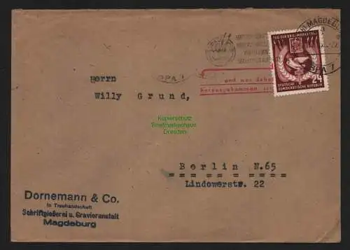 B11010 Brief DDR Propaganda Losung 1952 Lernt vom Sowjetvolk … und was dabei