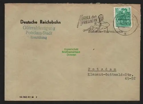 B11035 Brief DDR Propaganda Potsdam 1960 Afrika den Afrikanern Kettensprenger