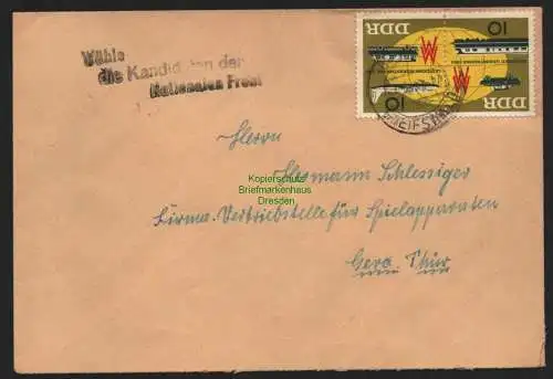 B10772 Brief DDR Propaganda Gützkow über Greifswald 1963 Wähle die Kandidaten