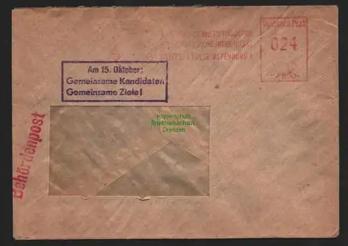 B10734 Brief DDR Propaganda Rositz Kr. Altenburg Am 15. Ohtober Gemeinsame Ziele