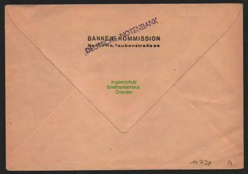 B10738 Brief DDR Propaganda Deutsche Notenbank Berlin 1950 Stimmt mit JA bei