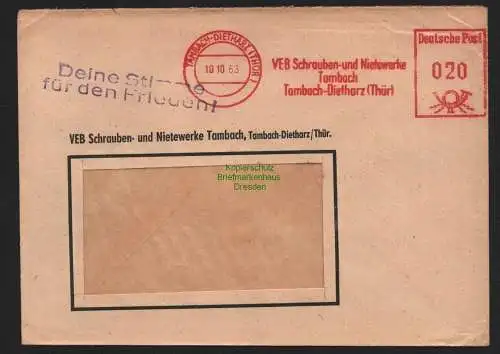 B10778 Brief DDR Propaganda Tambach-Dietharz 1963 Deine Stimme für den Frieden