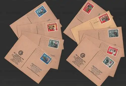 B-14595 9x Postkarte DDR ex 1059 - 1073 A v. 1964 letzter Tag vor Währungsreform