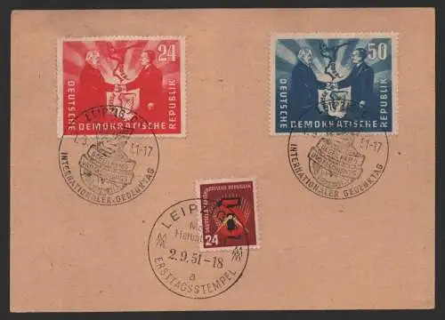B-14570 Brief DDR 284 285 Deutsch Polnische Freundschaft SST Leipzig Gedenktag 1