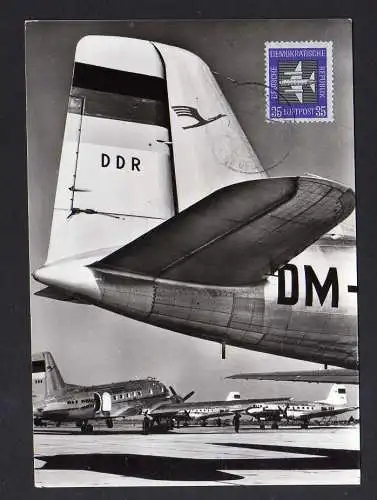 105042 Maximumkarte DDR 1957 611 Luftpost Mittelstreckenflugzeug IL 14