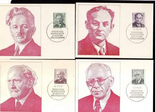 105175 8 Maximumkarten DDR 1974 1907 - 1914 Persönlichkeiten