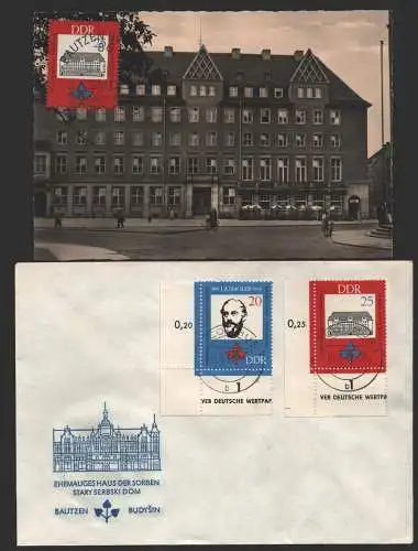 B-14599 Brief DDR 1165 1166 FDC Bogenecke und Maximumkarte Jan Smoler 1966