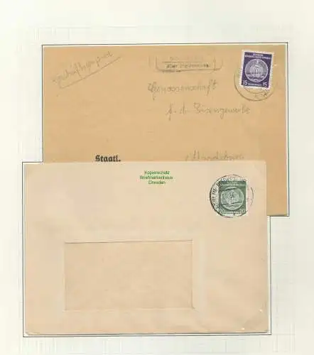 B5324 DDR Dienst 13 Briefe ex 18 - 28 1x Postkarte Frühverwendung 20 vor 1.10.54