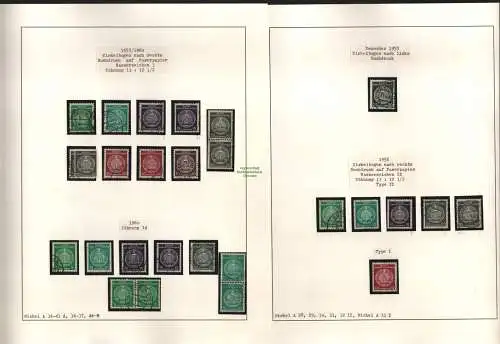 B11577 DDR Dienst A 1-17, 18-28, 29-33, 34-41, 18_22 Type II gestempelt auf 4 Bl