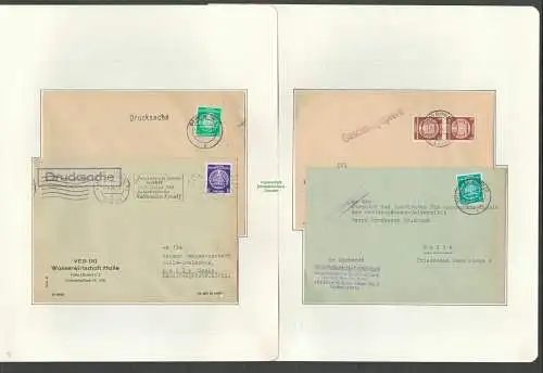 B5323 DDR Dienst 14 Briefe ex 1 - 17 Drucksache 1954 1955 84 Pfg. gr. Briefteil