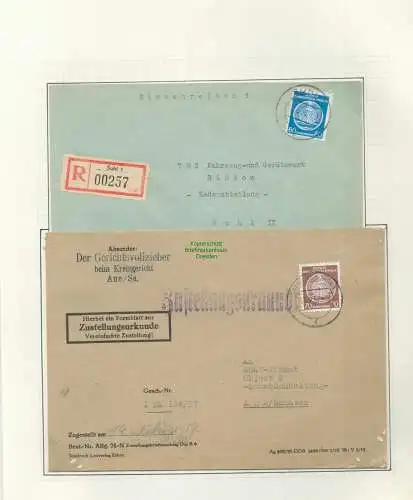 B5323 DDR Dienst 14 Briefe ex 1 - 17 Drucksache 1954 1955 84 Pfg. gr. Briefteil