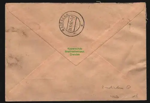 B12654 DDR Dienst 1957 Brief Eilboten St. Egidien an VEB Rafena Werke Radeberg